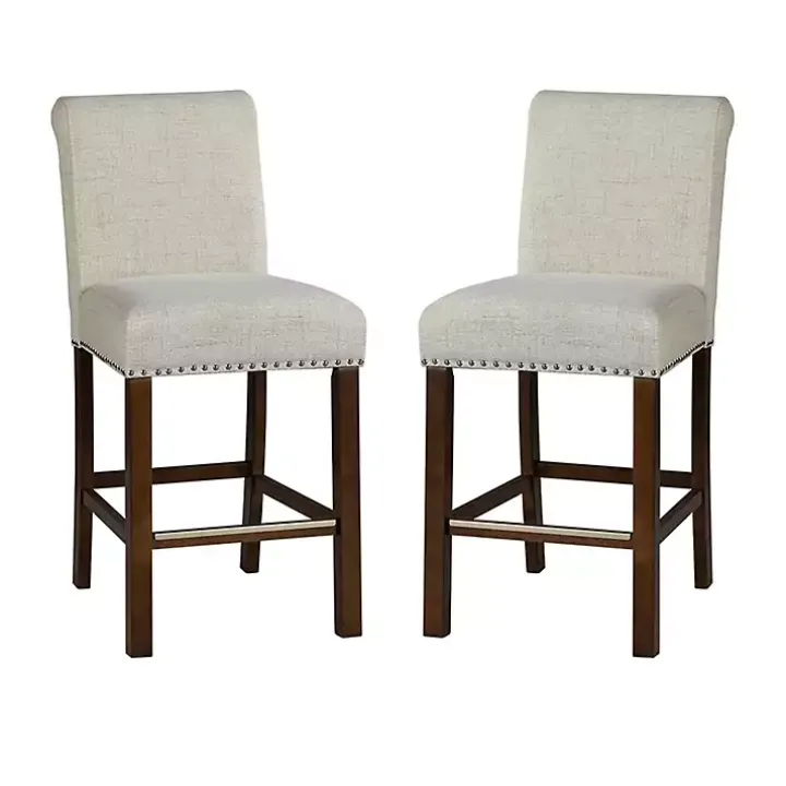 Aubrey Natural Upholstered 2-pc. Counter Stool Set