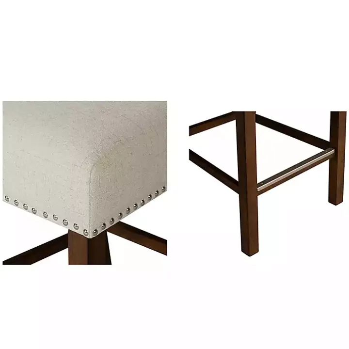 Aubrey Natural Upholstered 2-pc. Counter Stool Set