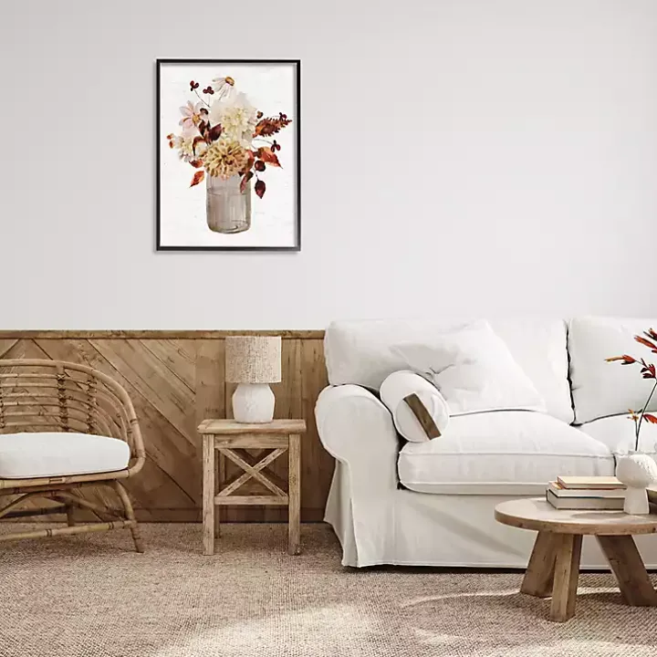 Autumn Flower Bouquet Black Framed Wall Art