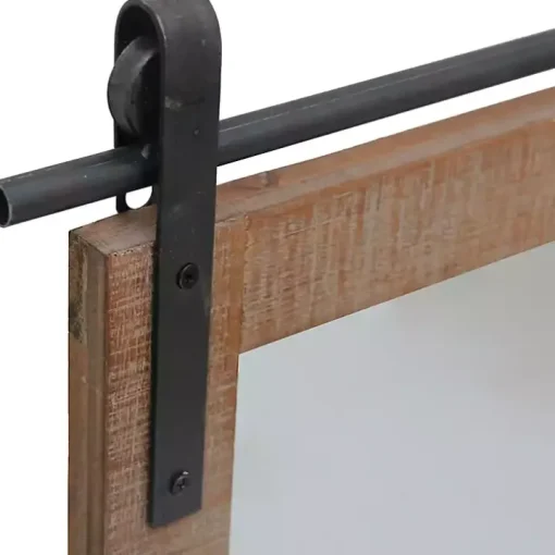 Barn Door Mirror with Shelf