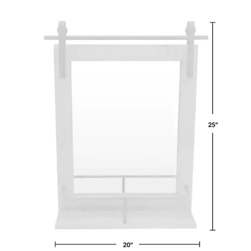 Barn Door Mirror with Shelf