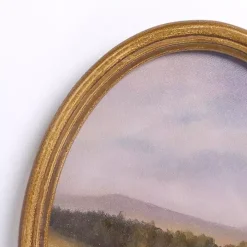 Barn Landscape Oval Framed Art Print