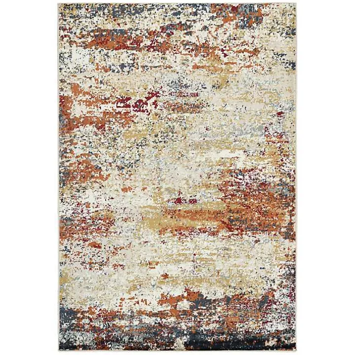 Bastia Ivory Orange Area Rug, 7x9