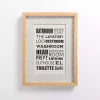 Bathroom Names Framed Wall Plaque