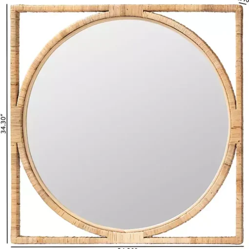 Bayan Natural Rattan Wall Mirror