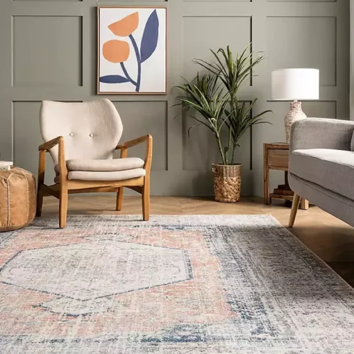 Bea Distressed Vintage Washable Area Rug, 8x10