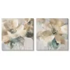 Beige Abstract Flowers Canvas Art Prints, Set of 2
