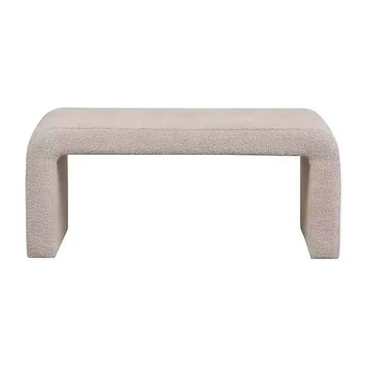 Beige Boucle Waterfall Bench