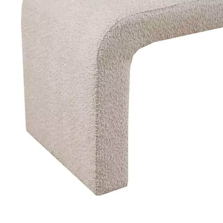 Beige Boucle Waterfall Bench