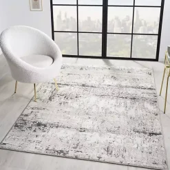 Beige Gray Indoor Area Rug, 7x9