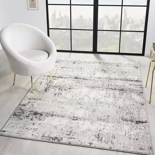 Beige Gray Indoor Area Rug, 7x9