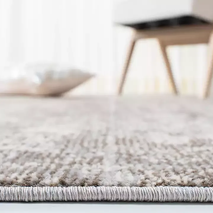 Beige Madison Abstract Area Rug, 6x6