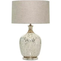 Beige Marbled Mercury Glass Table Lamp