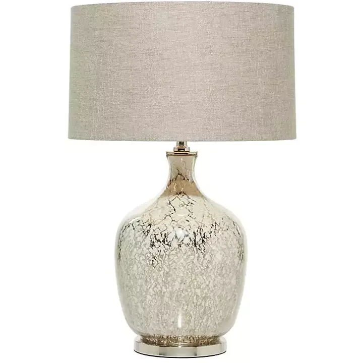 Beige Marbled Mercury Glass Table Lamp