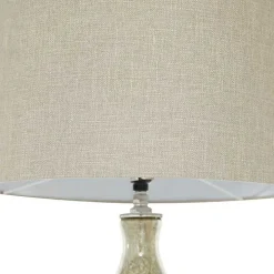 Beige Marbled Mercury Glass Table Lamp