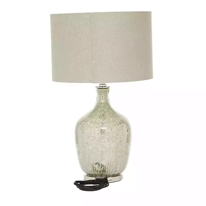 Beige Marbled Mercury Glass Table Lamp