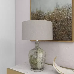 Beige Marbled Mercury Glass Table Lamp