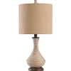 Beige Stripes Curved Table Lamp