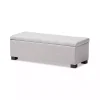 Beige Tufted Contemporary Storage Bench