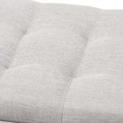 Beige Tufted Contemporary Storage Bench