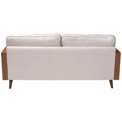 Beige Upholstered Harley Walnut Sofa