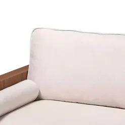 Beige Upholstered Harley Walnut Sofa