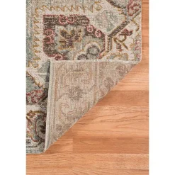 Beige Vintage Medallion Round Area Rug, 6 ft.