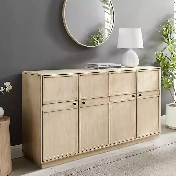 Birch Wood 4-Door Sideboard
