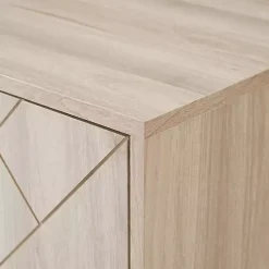 Birch Wood Herringbone 4-Door TV Stand