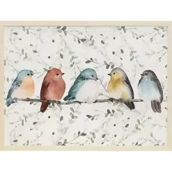 Bird Friends on a Branch Framed Art Print