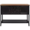 Black & Oak 4-Drawer Charlotte Sideboard