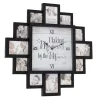 Black 12 Photo Frame Collage Clock