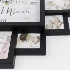 Black 12 Photo Frame Collage Clock