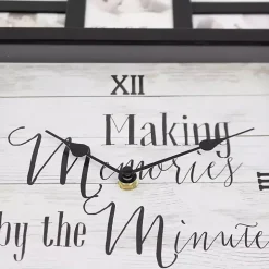 Black 12 Photo Frame Collage Clock