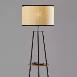 Black & Walnut Shelves Savannah Floor Lamp