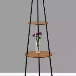 Black & Walnut Shelves Savannah Floor Lamp