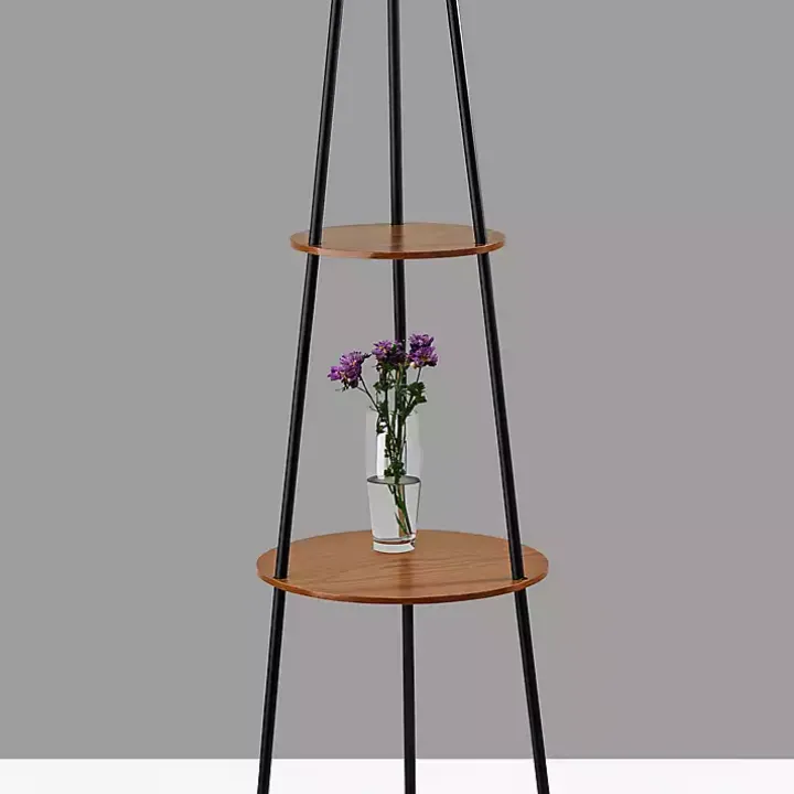 Black & Walnut Shelves Savannah Floor Lamp