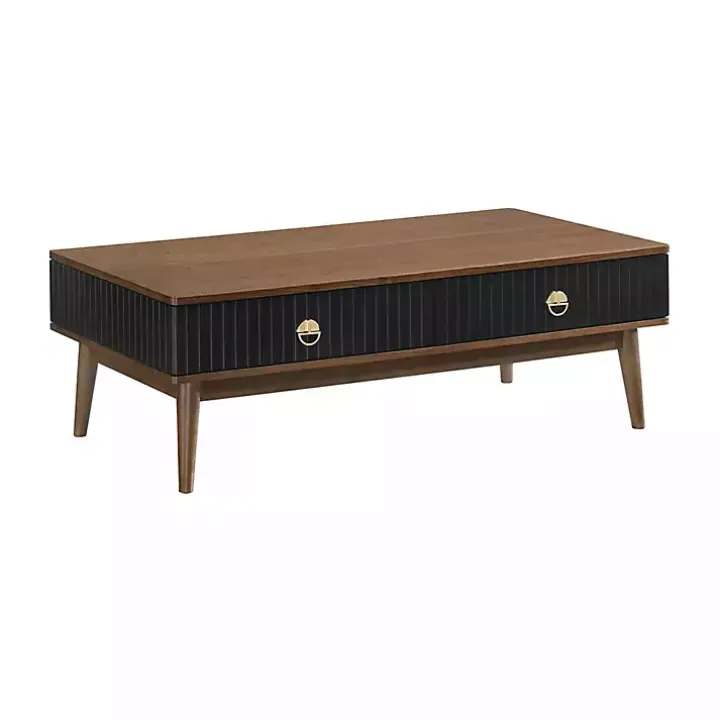 Black & Walnut Soft-Close Wood Coffee Table