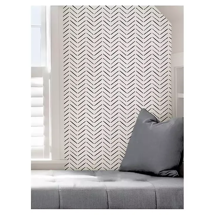 Black & White Chevron Peel & Stick Wallpaper