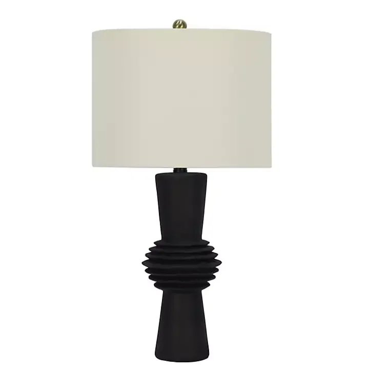Black Abstract Column Table Lamp