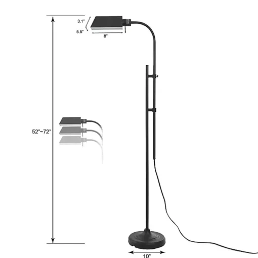 Black Adjustable Height Pharmacy Floor Lamp