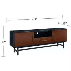 Black and Brown Wood 2-Door Media Cabinet