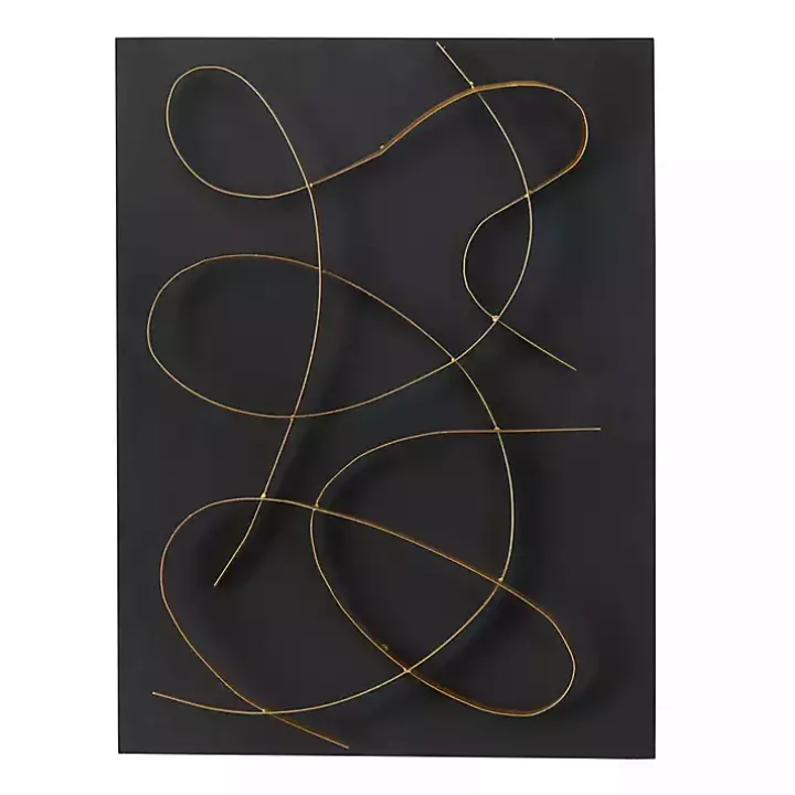 Black and Gold Abstract Wall Plaque