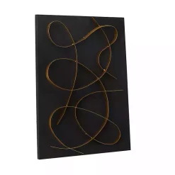 Black and Gold Abstract Wall Plaque