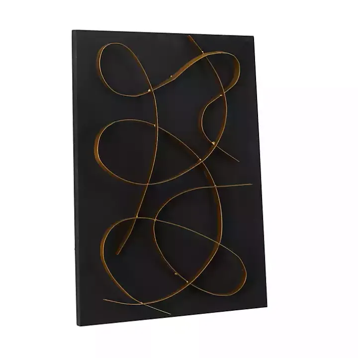 Black and Gold Abstract Wall Plaque