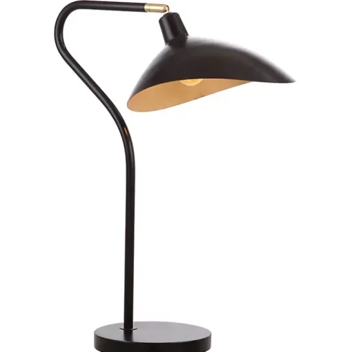Black and Gold Curved Neck Giselle Task Lamp