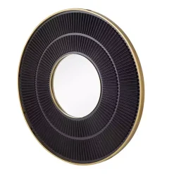 Black and Gold Double Ribbed Wall Mirror
