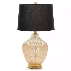 Black and Gold Textured Glass Table Lamp