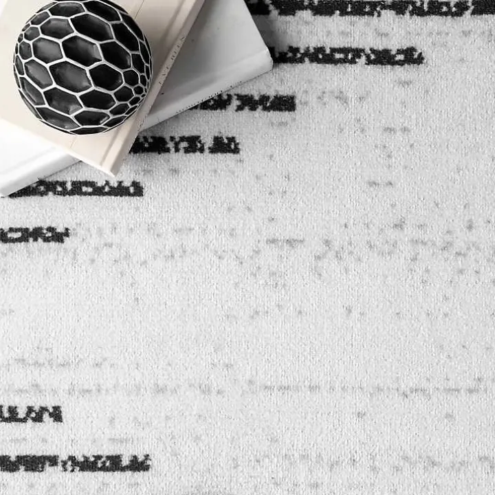 Black and Ivory Diamond Washable Runner