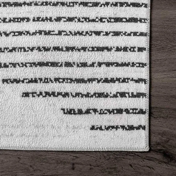 Black and Ivory Diamond Washable Runner